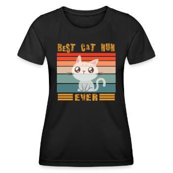 Cat Mama Design for Cat Lovers - Women's Functional T-Shirt - black - Front - AI Model Female 172 light (172cm)