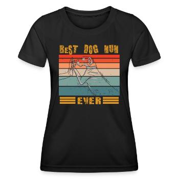 Mama Hunde Design für Haustierfreunde - Frauen Funktions-T-Shirt - Schwarz - Vorne - AI Model Female 172 light (172cm)