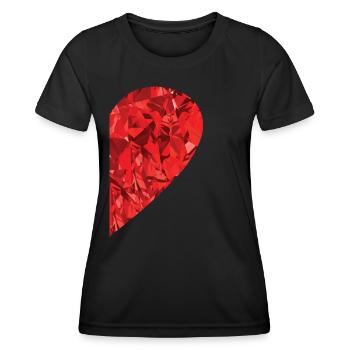 Partnerlook Herz als Geschenkidee - Frauen Funktions-T-Shirt - Schwarz - Vorne - AI Model Female 172 light (172cm)