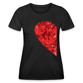 Partnerlook Herz als Geschenkidee - Frauen Funktions-T-Shirt - Schwarz - Vorne - AI Model Female 172 light (172cm)
