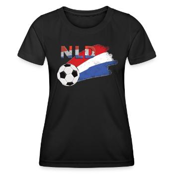 Fahne Holland - Frauen Funktions-T-Shirt - Schwarz - Vorne - AI Model Female 172 light (172cm)