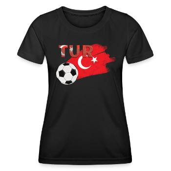 Fahne Türkei - Frauen Funktions-T-Shirt - Schwarz - Vorne - AI Model Female 172 light (172cm)