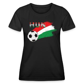 Fahne Ungarn - Frauen Funktions-T-Shirt - Schwarz - Vorne - AI Model Female 172 light (172cm)