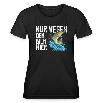 Angler Geschenkidee Hobby Angeln - Frauen Funktions-T-Shirt - Schwarz - Vorne - AI Model Female 172 light (172cm)