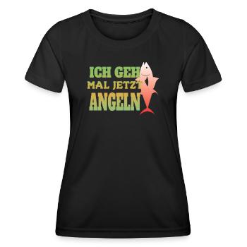 Angler Geschenkidee Hobby Angeln - Frauen Funktions-T-Shirt - Schwarz - Vorne - AI Model Female 172 light (172cm)