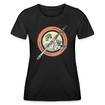 Angler Gift Idea Hobby Fishing - Women's Functional T-Shirt - black - Front - AI Model Female 172 light (172cm)