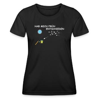 Angler Geschenkidee Hobby Angeln - Frauen Funktions-T-Shirt - Schwarz - Vorne - AI Model Female 172 light (172cm)