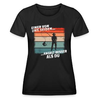 Angler Geschenkidee Hobby Angeln - Frauen Funktions-T-Shirt - Schwarz - Vorne - AI Model Female 172 light (172cm)
