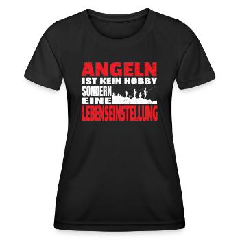 Angler Geschenkidee Hobby Angeln - Frauen Funktions-T-Shirt - Schwarz - Vorne - AI Model Female 172 light (172cm)