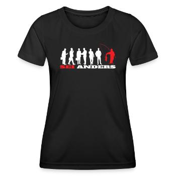 Angler Geschenkidee Hobby Angeln - Frauen Funktions-T-Shirt - Schwarz - Vorne - AI Model Female 172 light (172cm)