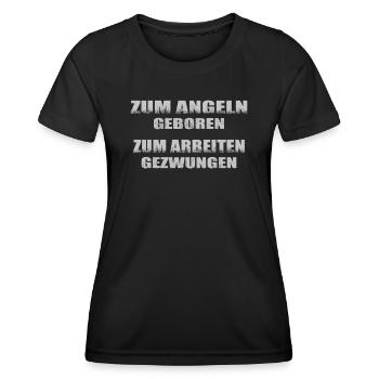 Angler Geschenkidee Hobby Angeln - Frauen Funktions-T-Shirt - Schwarz - Vorne - AI Model Female 172 light (172cm)