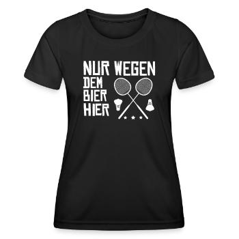 Badminton Spieler Geschenkidee Design - Frauen Funktions-T-Shirt - Schwarz - Vorne - AI Model Female 172 light (172cm)