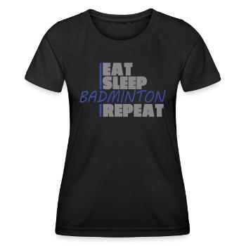Conception d’idée cadeau de joueur de badminton - T-shirt sport Femme - noir - Devant - AI Model Female 172 light (172cm)