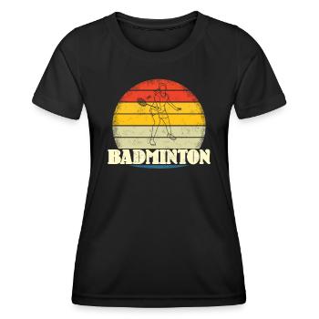 Conception d’idée cadeau de joueur de badminton - T-shirt sport Femme - noir - Devant - AI Model Female 172 light (172cm)