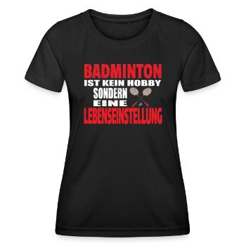 Badminton Geschenkidee Sport Design - Frauen Funktions-T-Shirt - Schwarz - Vorne - AI Model Female 172 light (172cm)