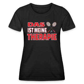 Badminton Geschenkidee Sport Design - Frauen Funktions-T-Shirt - Schwarz - Vorne - AI Model Female 172 light (172cm)