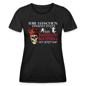 Badminton Geschenkidee Sport Design - Frauen Funktions-T-Shirt - Schwarz - Vorne - AI Model Female 172 light (172cm)