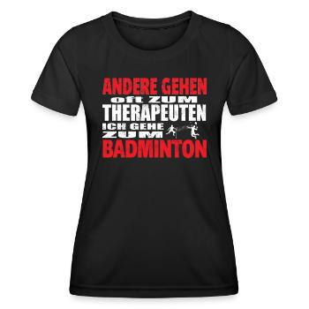 Badminton Geschenkidee Sport Design - Frauen Funktions-T-Shirt - Schwarz - Vorne - AI Model Female 172 light (172cm)