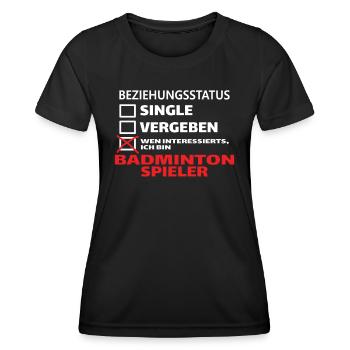 Badminton Geschenkidee Sport Design - Frauen Funktions-T-Shirt - Schwarz - Vorne - AI Model Female 172 light (172cm)
