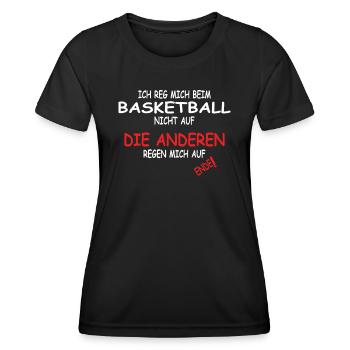 Basketball Geschenkidee Sport Design - Frauen Funktions-T-Shirt - Schwarz - Vorne - AI Model Female 172 light (172cm)