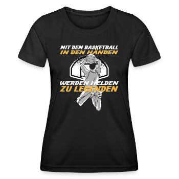 Basketball Geschenkidee Sport Design - Frauen Funktions-T-Shirt - Schwarz - Vorne - AI Model Female 172 light (172cm)