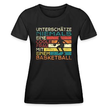 Basketball Geschenkidee Sport Design - Frauen Funktions-T-Shirt - Schwarz - Vorne - AI Model Female 172 light (172cm)