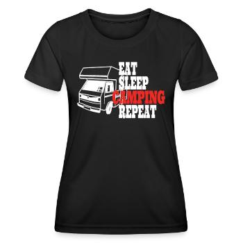 Camper Gift Idea Camping - Women's Functional T-Shirt - black - Front - AI Model Female 172 light (172cm)