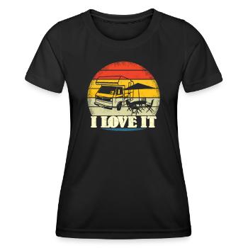 Camper Gift Idea Camping - Women's Functional T-Shirt - black - Front - AI Model Female 172 light (172cm)