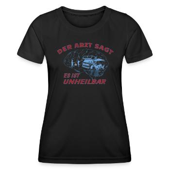 Camper Geschenkidee Camping - Frauen Funktions-T-Shirt - Schwarz - Vorne - AI Model Female 172 light (172cm)