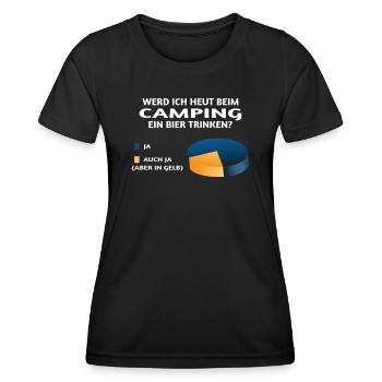 Camper Geschenkidee Camping - Frauen Funktions-T-Shirt - Schwarz - Vorne - AI Model Female 172 light (172cm)