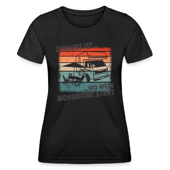 Camper Geschenkidee Camping - Frauen Funktions-T-Shirt - Schwarz - Vorne - AI Model Female 172 light (172cm)