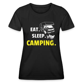 Camper Gift Idea Camping - Women's Functional T-Shirt - black - Front - AI Model Female 172 light (172cm)