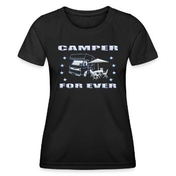 Camper Geschenkidee Camping - Frauen Funktions-T-Shirt - Schwarz - Vorne - AI Model Female 172 light (172cm)