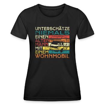 Camper Geschenkidee Camping - Frauen Funktions-T-Shirt - Schwarz - Vorne - AI Model Female 172 light (172cm)