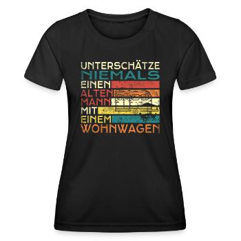Camper Gift Idea Camping - T-shirt sport Femme - noir - Devant - AI Model Female 172 light (172cm)