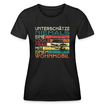 Camper Gift Idea Camping - Women's Functional T-Shirt - black - Front - AI Model Female 172 light (172cm)