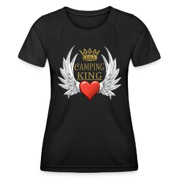 Camper Geschenkidee Camping - Frauen Funktions-T-Shirt - Schwarz - Vorne - AI Model Female 172 light (172cm)