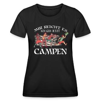 Camper Geschenkidee Camping - Frauen Funktions-T-Shirt - Schwarz - Vorne - AI Model Female 172 light (172cm)