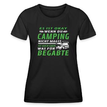 Camper Geschenkidee Camping - Frauen Funktions-T-Shirt - Schwarz - Vorne - AI Model Female 172 light (172cm)