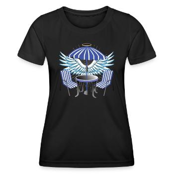 Camper Geschenkidee Camping - Frauen Funktions-T-Shirt - Schwarz - Vorne - AI Model Female 172 light (172cm)