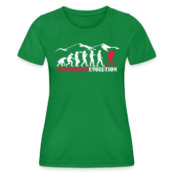 Hiking Accessories Wanderer Motif - Women's Functional T-Shirt - kelly green - Front - AI Model Female 172 dark (172cm)