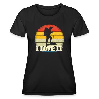 Wandern Zubehör Wanderer Motiv - Frauen Funktions-T-Shirt - Schwarz - Vorne - AI Model Female 172 light (172cm)