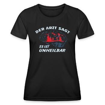 Wandern Zubehör Wanderer Motiv - Frauen Funktions-T-Shirt - Schwarz - Vorne - AI Model Female 172 light (172cm)