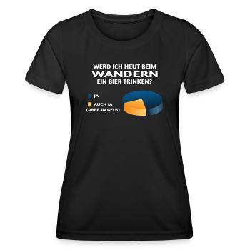 Wandern Zubehör Wanderer Motiv - Frauen Funktions-T-Shirt - Schwarz - Vorne - AI Model Female 172 light (172cm)