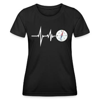 Wandern Zubehör Wanderer Motiv - Frauen Funktions-T-Shirt - Schwarz - Vorne - AI Model Female 172 light (172cm)