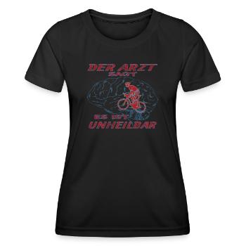 Fahrrad Zubehör Radfahrer Motiv - Frauen Funktions-T-Shirt - Schwarz - Vorne - AI Model Female 172 light (172cm)