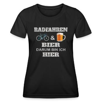 Bicycle Accessories Cyclist Motif - Women's Functional T-Shirt - black - Front - AI Model Female 172 light (172cm)