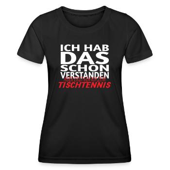Tischtennis Zubehör Pingpong Motiv - Frauen Funktions-T-Shirt - Schwarz - Vorne - AI Model Female 172 light (172cm)