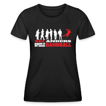 Handball Zubehör handballer Motiv - Frauen Funktions-T-Shirt - Schwarz - Vorne - AI Model Female 172 light (172cm)