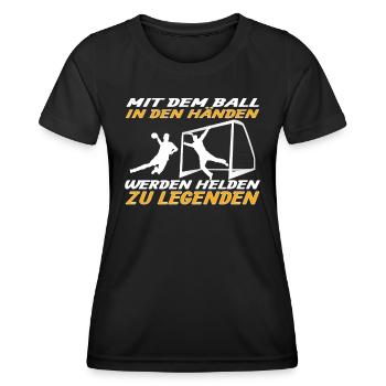 Handball Zubehör handballer Motiv - Frauen Funktions-T-Shirt - Schwarz - Vorne - AI Model Female 172 light (172cm)